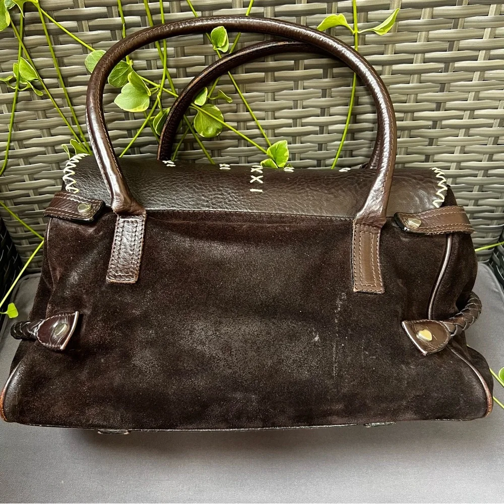 Luella Gisele Bartley Special Edition Satchel Chocolate Brown Leather Suede Boho